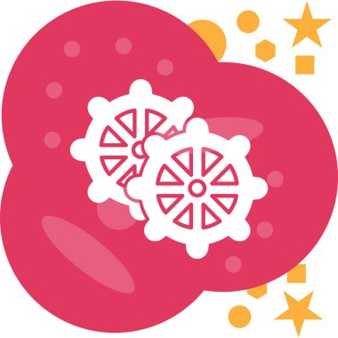 Kırmızı çiçekli bir çelengin vektör çizimi