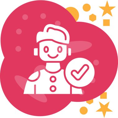 robot. Web simgesi basit illüstrasyon