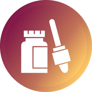 İlaç ikonlu ilaç şişesi, vektör çizimi