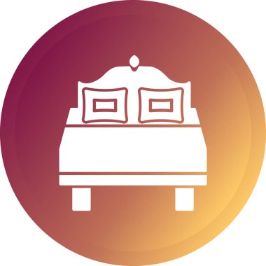 Çift Yatak simgesi vektör illüstrasyonu