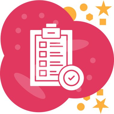 Kontrol listesi düz simgesi, vektör illüstrasyonu