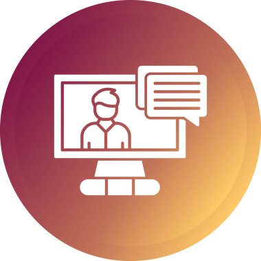 Öğretmen Glyph Düğme Vektör Simgesi, Beyaz Arkaplanda İzole Edilmiş Basit Resimler 