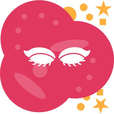 Çizgi film karakteri kırmızı kalp ve beyaz arkaplan çizimi