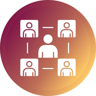 Çember simgesindeki bir grup insanın vektör çizimi