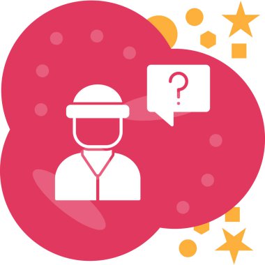 Kasklı ve yıldızlı bir adamın vektör çizimi