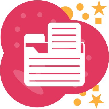 belge simgesi. Vektör illüstrasyonu arkaplanda izole edildi