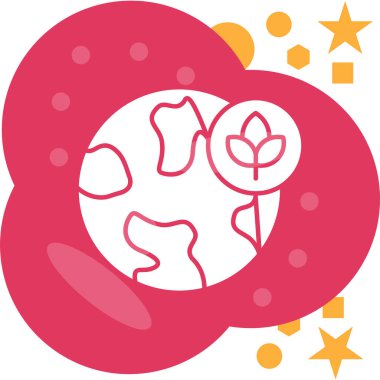 şirin çiçek vektör illüstrasyonu.