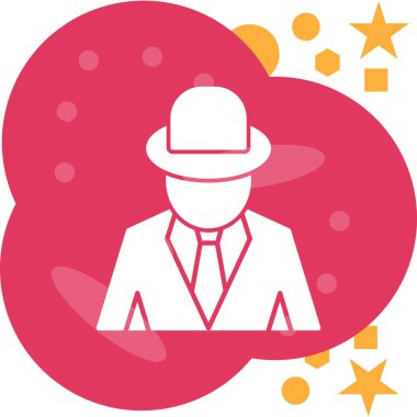 erkek sihirbaz simgesi, düz dizayn