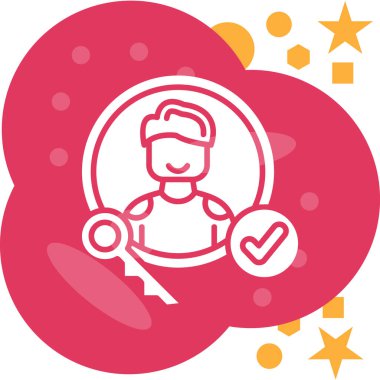 astronot simgesi, vektör illüstrasyonu, düz tasarım