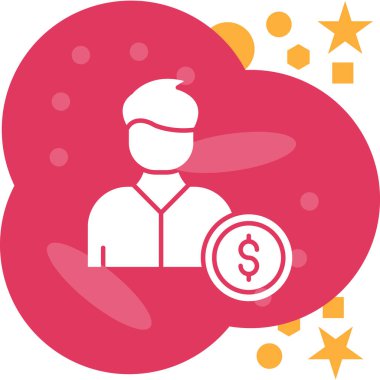 Dolar işareti olan bir yıldızın vektör çizimi