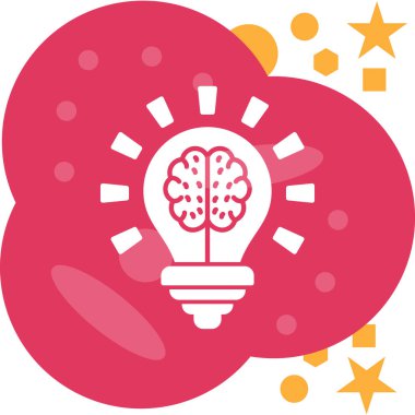 Beyin. Web simgesi basit illüstrasyon