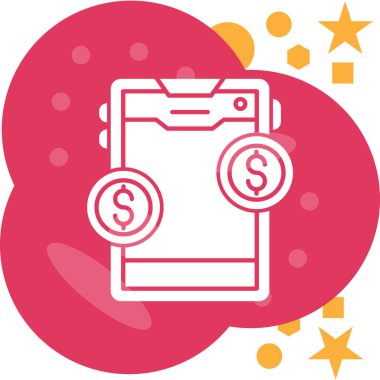 Dolar. Web simgesi vektör illüstrasyonu