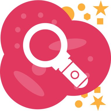 Yıldızlı bir büyütecin vektör illüstrasyonu