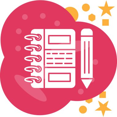 Defter ve kalem. Vektör çizim