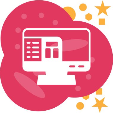 Bilgisayar. Web simgesi basit illüstrasyon