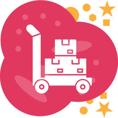 Alışveriş tramvayı vektör illüstrasyonu, simge, vektör