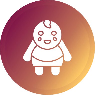 Benzersiz bebek kız kabartma vektör simgesi