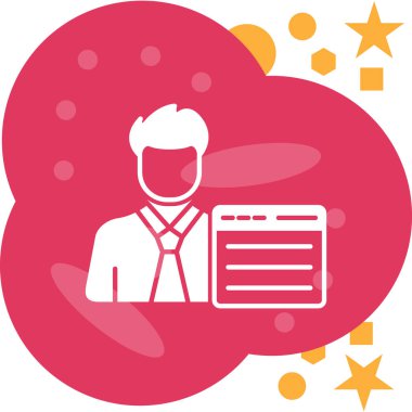 Dizüstü bilgisayarı ve bulutu olan bir adamın vektör çizimi