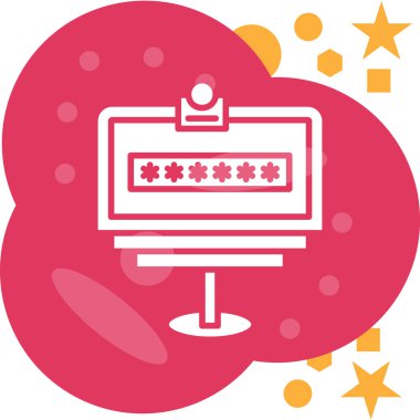 bilgisayar parola web simgesi, vektör illüstrasyonu