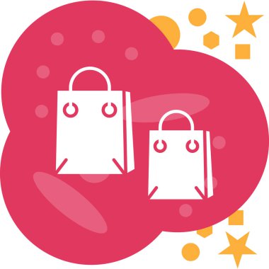 Alışveriş poşeti simgesi, vektör illüstrasyonu