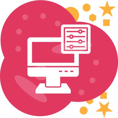 Yıldızlı bilgisayar simgesinin vektör illüstrasyonu