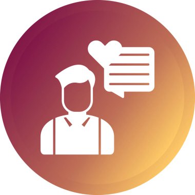 Kalp simgesi olan bir adamın vektör çizimi