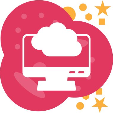 bulut hesaplama simgesi, vektör illüstrasyonu