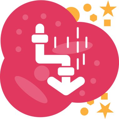 Yıldızlı ve kalpli bir bulutun vektör çizimi