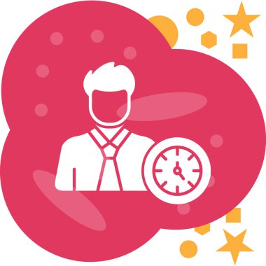 Elinde saat çantası olan takım elbiseli bir adamın vektör çizimi.