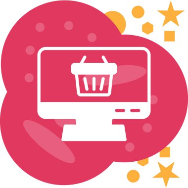 Yıldızlı alışveriş arabası, vektör çizimi