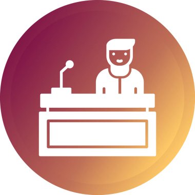 Podyumda daire çizen bir adamın resmi.