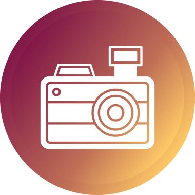 kamera düz daire vektör çizimi deseni