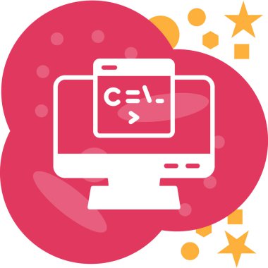 Bilgisayar. Web simgesi basit illüstrasyon