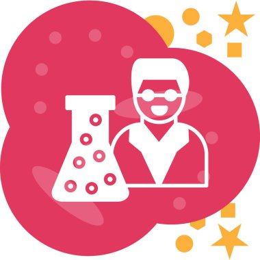 Mikroskop simgesine sahip bir bilim adamı