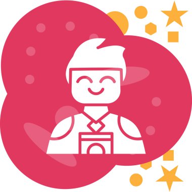 Mutlu adam simgesi, vektör illüstrasyonu