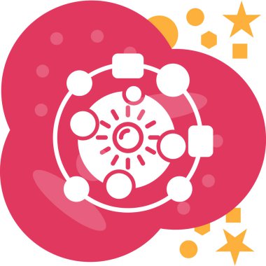 Güneş ve yıldız simgesi, vektör illüstrasyonu