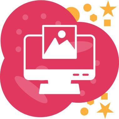 Dizüstü bilgisayar simgesi vektör çizimi