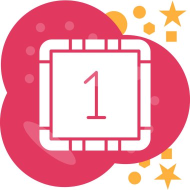 Bir numaralı simge, vektör illüstrasyonu