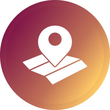 Konum Glyph Çember Vektör Simgesi Tasarımı