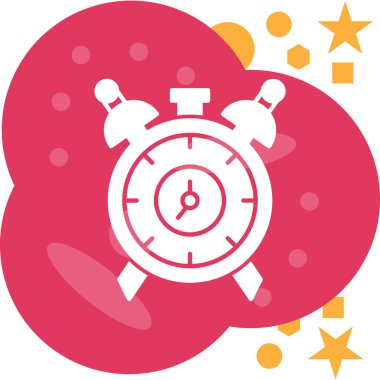 Alarm izleme simgesi yumuşak kırmızı arkaplanda izole edilmiş düz stil