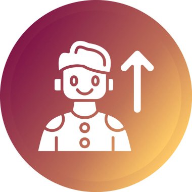 Sırt çantası simgesi olan bir adamın vektör çizimi