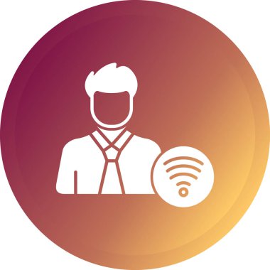 İnsan simgesi vektör illüstrasyon grafik tasarımı ile wifi
