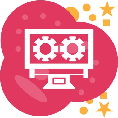 bulut teknolojisi konsepti, bilgisayar simgesi, vektör illüstrasyonu