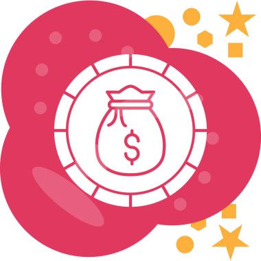 Para çantası simgesi düz biçimli