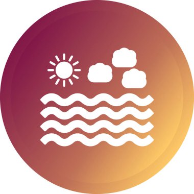 Dalga çizgisi simgesi olan güzel bulut.