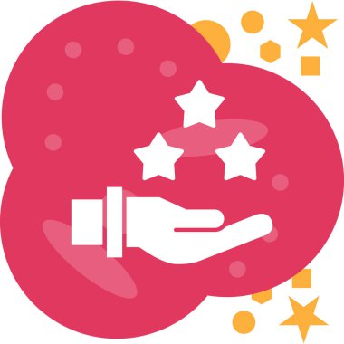 Yıldızlarla el, ağ simgesi, vektör tasarımı