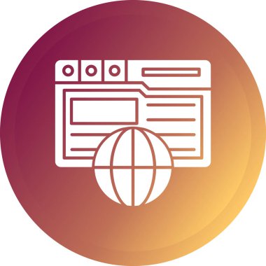 Tarayıcı. Web simgesi basit illüstrasyon