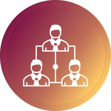 Basit düz tasarım izole vektör illüstrasyonunda grup insan simgesi.