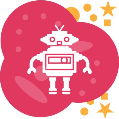 Robot simgesi, vektör illüstrasyonu basit tasarım