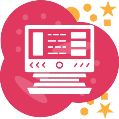 Bulut Hesaplama. Web simgesi basit illüstrasyon